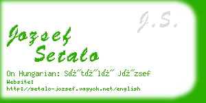 jozsef setalo business card